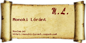 Monoki Lóránt névjegykártya
