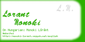 lorant monoki business card
