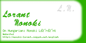 lorant monoki business card